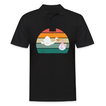Störche Störchin Baby Kinder Kind Schnabel Storch - Männer Poloshirt - Schwarz - Vorne - Kai (181cm)