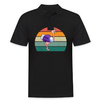 strauße laufvögel laufvogel vogel strauß afrika - Männer Poloshirt - Schwarz - Vorne - Kai (181cm)