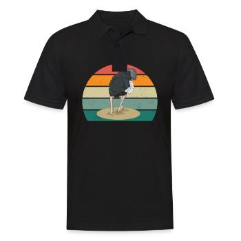 strauße laufvögel laufvogel vogel strauß afrika - Männer Poloshirt - Schwarz - Vorne - Kai (181cm)