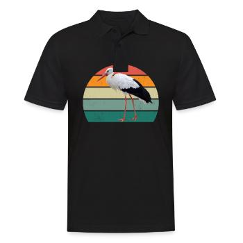 Störche Störchin Baby Kinder Kind Schnabel Storch - Männer Poloshirt - Schwarz - Vorne - Kai (181cm)