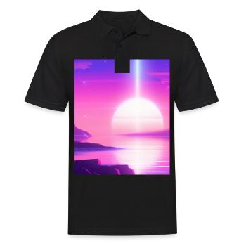 Vaporwave Sun Synthwave Sunset - Men's Polo Shirt - black - Front - Kai (181cm)