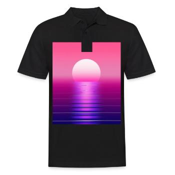 Vaporwave Sun Synthwave Sunset - Men's Polo Shirt - black - Front - Kai (181cm)