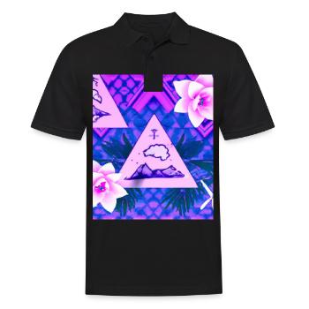 Synthwave Sun Hawaii Vaporwave Aesthetic - Men's Polo Shirt - black - Front - Kai (181cm)