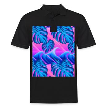 Synthwave Sun Hawaii Vaporwave Aesthetic - Men's Polo Shirt - black - Front - Kai (181cm)