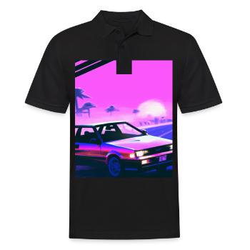 Vaporwave Esthétique Synthwave Car - Polo Homme - noir - Devant - Kai (181cm)