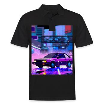 Vaporwave Esthétique Synthwave Car - Polo Homme - noir - Devant - Kai (181cm)