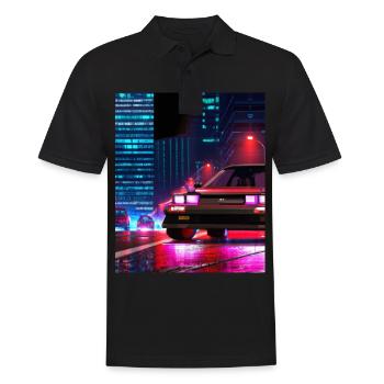 Vaporwave Esthétique Synthwave Car - Polo Homme - noir - Devant - Kai (181cm)