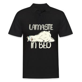 Sleepy Lamaste in Bed Sluggish Design - Männer Poloshirt - Schwarz - Vorne - Kai (181cm)