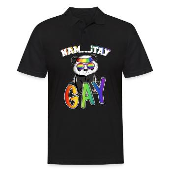 Self-Accepting Namaste Gay Meditator Colorful - Männer Poloshirt - Schwarz - Vorne - Kai (181cm)