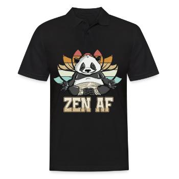 Liberating Zen AF Panda Yoga Explorative Graphic - Männer Poloshirt - Schwarz - Vorne - Kai (181cm)