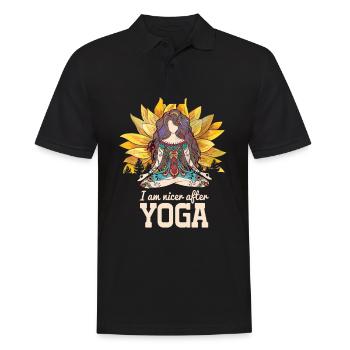 Strengthening I Am Nicer After Yoga Positive - Männer Poloshirt - Schwarz - Vorne - Kai (181cm)