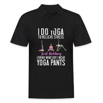 I Do Yoga To Relieve Stress Exercise Colorful - Männer Poloshirt - Schwarz - Vorne - Kai (181cm)