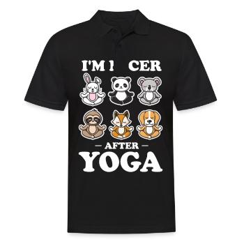 I Am Nicer After Yoga Jungle Edition Wildlife - Männer Poloshirt - Schwarz - Vorne - Kai (181cm)