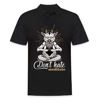 Dont Hate Meditate Postive Vibes Meditation - Männer Poloshirt - Schwarz - Vorne - Kai (181cm)