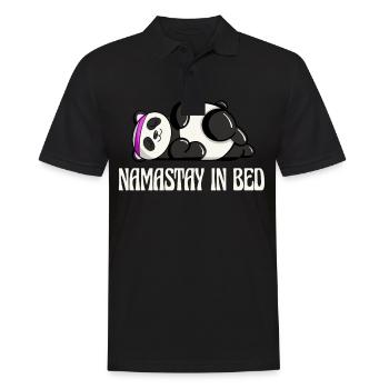 Nappy Namaste in Bed Panda Lazy Artwork - Männer Poloshirt - Schwarz - Vorne - Kai (181cm)