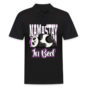 Tired Namaste in Bed Panda Lazy Artwork - Männer Poloshirt - Schwarz - Vorne - Kai (181cm)