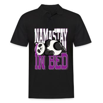 Sleeping Namaste in Bed Panda Relaxing Artwork - Männer Poloshirt - Schwarz - Vorne - Kai (181cm)