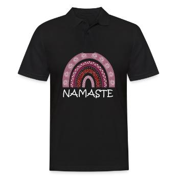 Cute Namaste Rainbow for your next Yoga Class - Männer Poloshirt - Schwarz - Vorne - Kai (181cm)