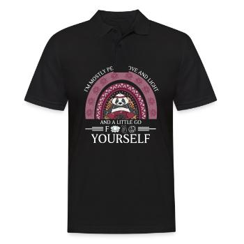 Im Mostly Peace Love and Light Cute Yoga Panda - Männer Poloshirt - Schwarz - Vorne - Kai (181cm)