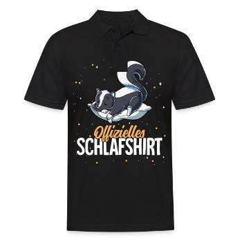Offizielles Schlafshirt Stinktier - Männer Poloshirt - Schwarz - Vorne - Kai (181cm)