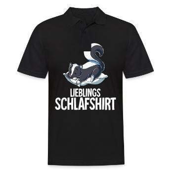 Lieblings Schlafshirt Stinktier - Männer Poloshirt - Schwarz - Vorne - Kai (181cm)