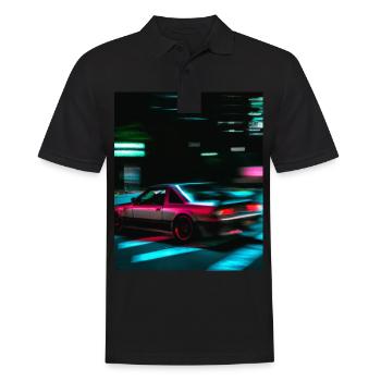 Vaporwave Esthétique Synthwave Car - Polo Homme - noir - Devant - Kai (181cm)