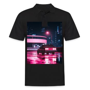 Vaporwave Esthétique Synthwave Car - Polo Homme - noir - Devant - Kai (181cm)