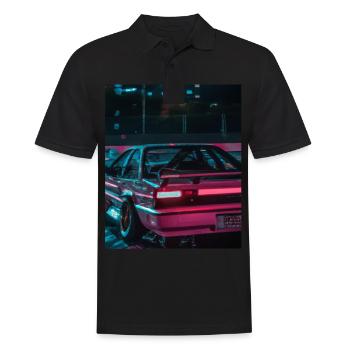 Vaporwave Esthétique Synthwave Car - Polo Homme - noir - Devant - Kai (181cm)