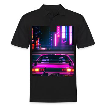 Vaporwave Esthétique Synthwave Car - Polo Homme - noir - Devant - Kai (181cm)