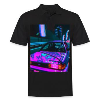 Vaporwave Esthétique Synthwave Car - Polo Homme - noir - Devant - Kai (181cm)