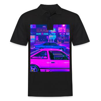 Vaporwave Esthétique Synthwave Car - Polo Homme - noir - Devant - Kai (181cm)