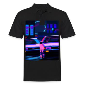 Vaporwave Esthétique Synthwave Car - Polo Homme - noir - Devant - Kai (181cm)