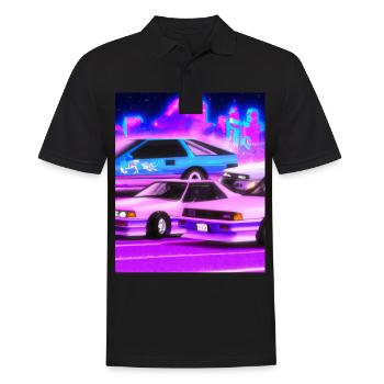 Vaporwave Esthétique Synthwave Car - Polo Homme - noir - Devant - Kai (181cm)
