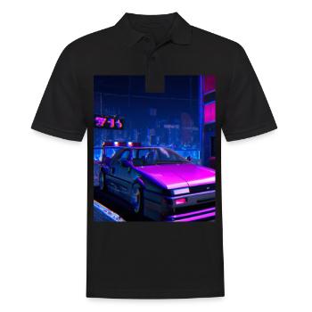 Vaporwave Esthétique Synthwave Car - Polo Homme - noir - Devant - Kai (181cm)