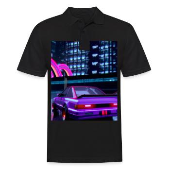 Vaporwave Esthétique Synthwave Car - Polo Homme - noir - Devant - Kai (181cm)