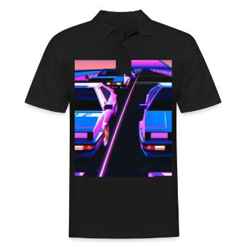 Vaporwave Esthétique Synthwave Car - Polo Homme - noir - Devant - Kai (181cm)