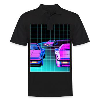 Vaporwave Esthétique Synthwave Car - Polo Homme - noir - Devant - Kai (181cm)