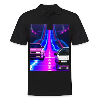 Vaporwave Esthétique Synthwave Car - Polo Homme - noir - Devant - Kai (181cm)