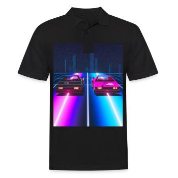 Vaporwave Esthétique Synthwave Car - Polo Homme - noir - Devant - Kai (181cm)