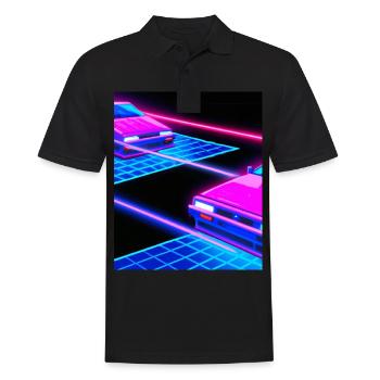 Vaporwave Esthétique Synthwave Car - Polo Homme - noir - Devant - Kai (181cm)