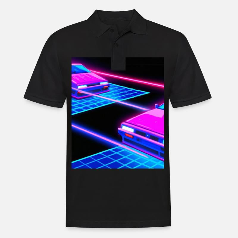 Vaporwave Esthétique Synthwave Car - Polo Homme - noir