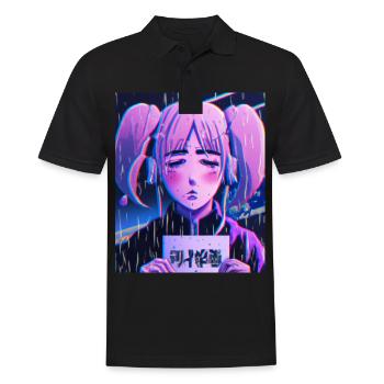 Pastel Esthétique Triste Anime Fille - Polo Homme - noir - Devant - Kai (181cm)