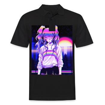 Pastel Esthétique Triste Anime Fille - Polo Homme - noir - Devant - Kai (181cm)