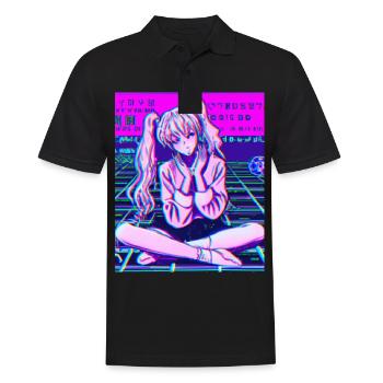Pastel Esthétique Triste Anime Fille - Polo Homme - noir - Devant - Kai (181cm)