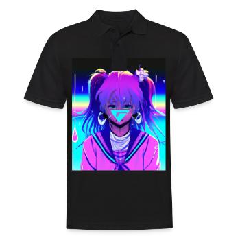 Pastel Esthétique Triste Anime Fille - Polo Homme - noir - Devant - Kai (181cm)