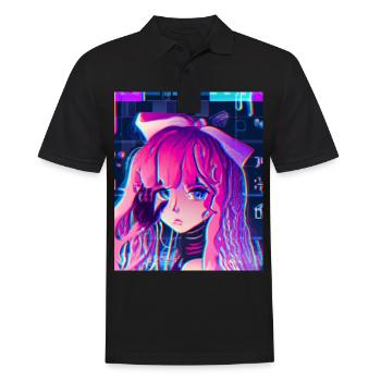 Pastel Esthétique Triste Anime Fille - Polo Homme - noir - Devant - Kai (181cm)