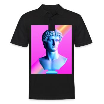 Vaporwave Statue Roman Bust - Men's Polo Shirt - black - Front - Kai (181cm)