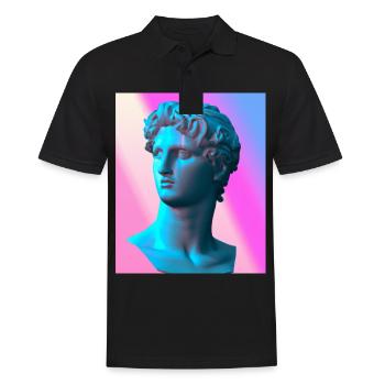 Vaporwave Statue Roman Bust - Men's Polo Shirt - black - Front - Kai (181cm)