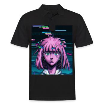 Pastel Esthétique Triste Anime Fille - Polo Homme - noir - Devant - Kai (181cm)