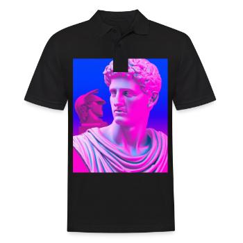 Vaporwave Statue Roman Bust - Men's Polo Shirt - black - Front - Kai (181cm)